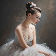 A woman in a white ballerina dress Generative Ai