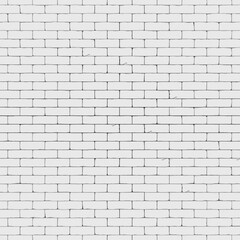White brick wall background 3D render