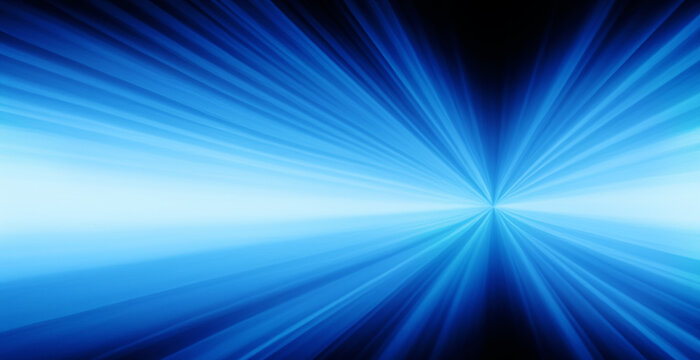 abstract black blue background with rays of illumination directed to the right side
