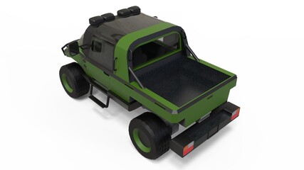 Special all-terrain vehicle for difficult terrain and difficult road and weather conditions. 3d rendering