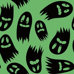 Halloween ghost seamless pattern for wrapping paper and linens and fabrics and kids clothes print