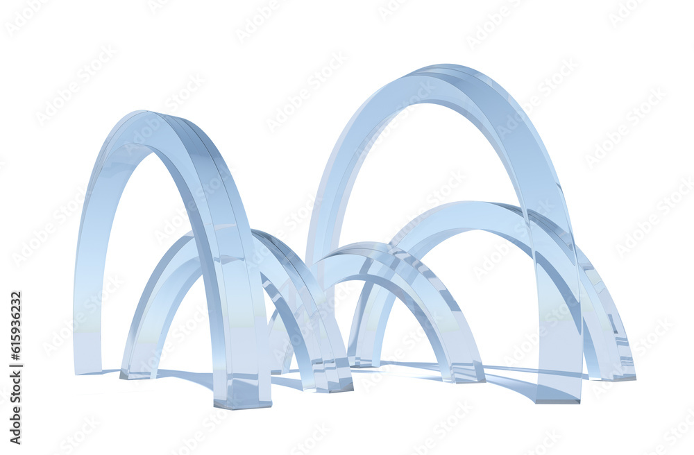 Aufkleber abstract glass architecture. 3d rendering on the white background