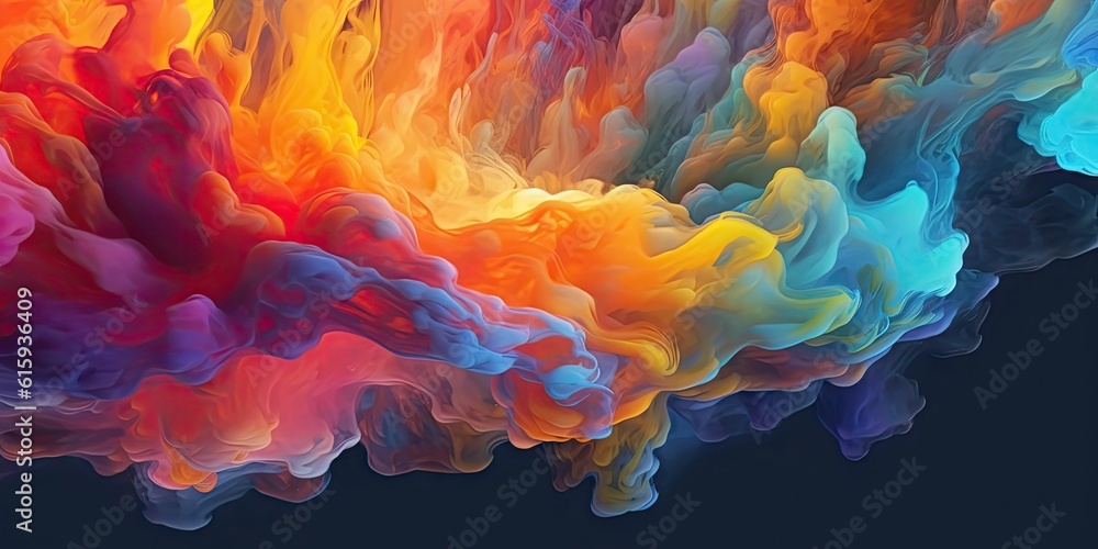 Poster abstract colorful cloud generative ai