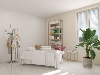 Massage room interior 3d render, 3d illustration