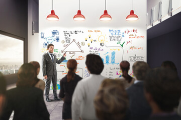 Businessman making a presentation in his office. 3D Rendering © Designpics