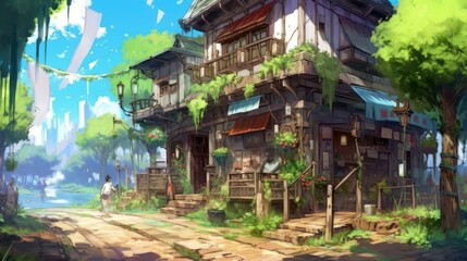 Anime Game Art Style Background Wallpaper