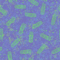 Medicine patch seamless health care pattern for kids and wrapping paper and fabrics and linens and packaging