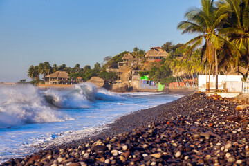 El Tunco Beach in Salvador. El Tunco, El Salvador.