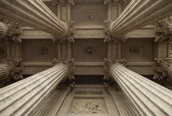huge  columns vaults temple overhead