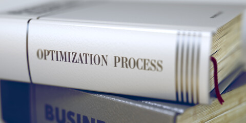 Stack of Books Closeup and one with Title - Optimization Process. Stack of Books with Title -...
