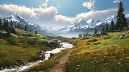 Obraz premium Beautiful Scenery Game Art