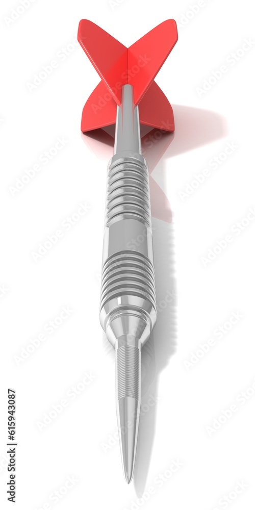 Poster red dart isolated on white background. front view. 3d concept