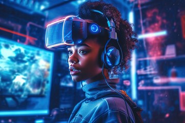 Witness the future of technology unfold before your eyes with this captivating photo featuring virtual reality and other advanced innovations