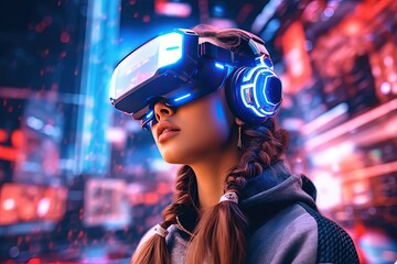 Witness the future of technology unfold before your eyes with this captivating photo featuring virtual reality and other advanced innovations