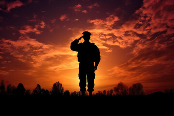 Fototapeta na wymiar soldier salute ai generated