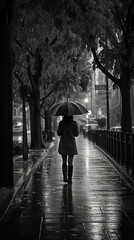 walking in the rain ai generated