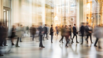 People at work, motion blur effect