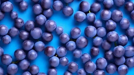 blue bunch of grapes, different berries study of ampelography, plain background, juicy fruits. Close-up. Healthy snack with juicy fruits, Winemaking, house wine. Generative AI