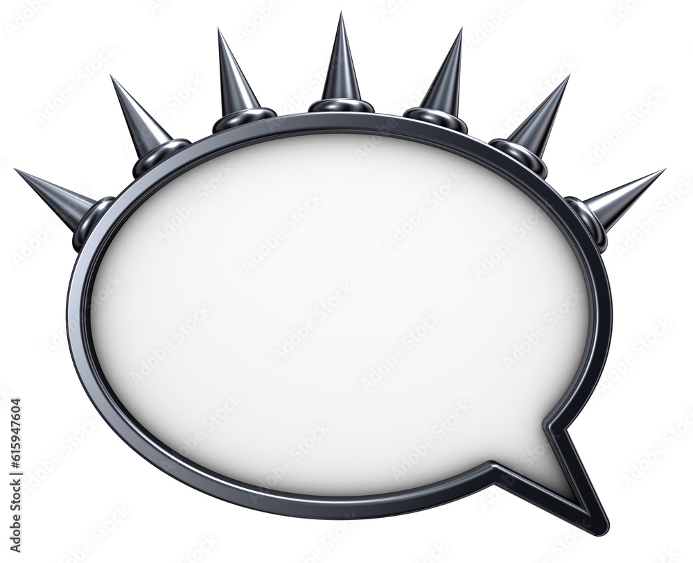 Poster speech bubble with spikes - 3d rendering