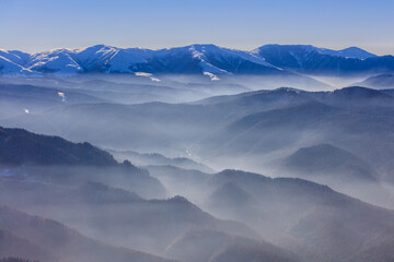 Fototapeta na wymiar mountain landscape in winter. Bucegi Mountains, Romania