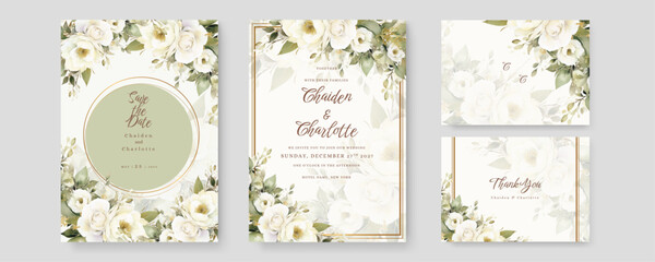 colorful colourful floral flower beautiful and elegant floral wedding invitation card template