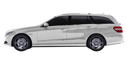Large white family business car with a sporty and at the same time comfortable handling. 3d rendering