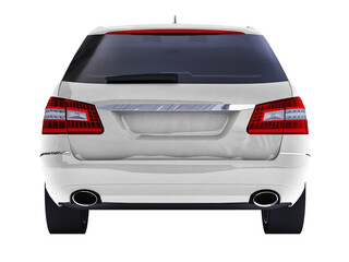 Large white family business car with a sporty and at the same time comfortable handling. 3d...