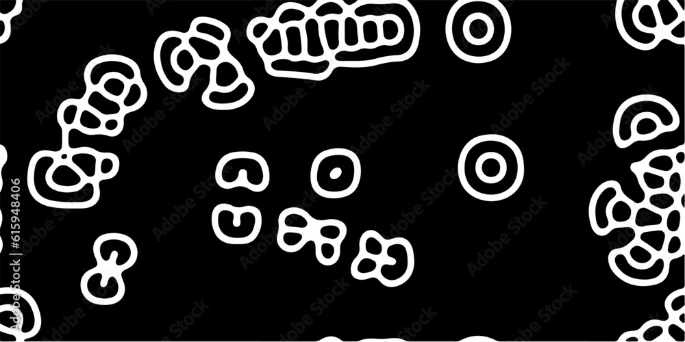 Fototapete Abstract black and white organic pattern created using a computer generative algorithm called reaction-diffusion.