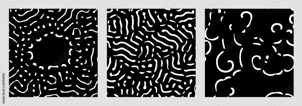 Fototapete Abstract black and white organic pattern created using a computer generative algorithm called reaction-diffusion.