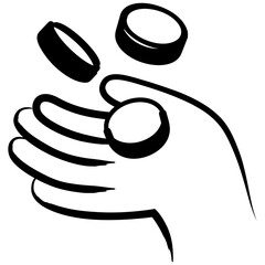 Hand holding coin money