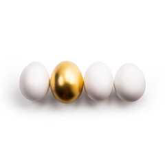 one gold egg lays among common white eggs