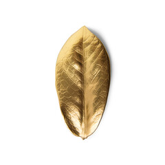 Gold leaf on white background. Decorative element