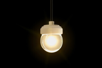 3d illustration of a light bulb isolated on black background