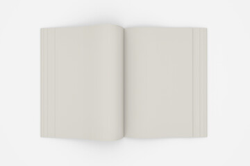 3d illustration of a blank open book isolated on white background