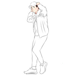 Modern Style Man Wearing a Hat