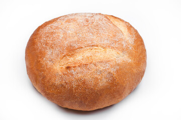 Freshly baked gluten free organic bread on white background
