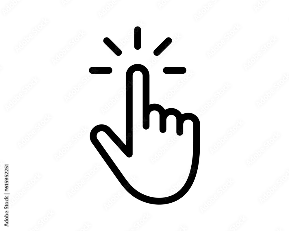 Poster hand cursor click icon. vector hand pointer.