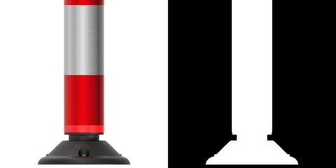 3D rendering illustration of a reflector delineator post
