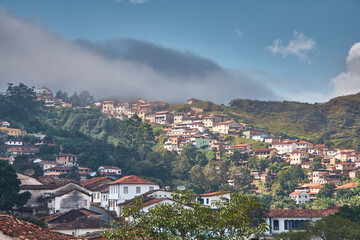 Fototapeta premium Ouro Preto in Minas Gerais, Brazil. a former colonial mining town located in the Serra do Espinhaço mountains.