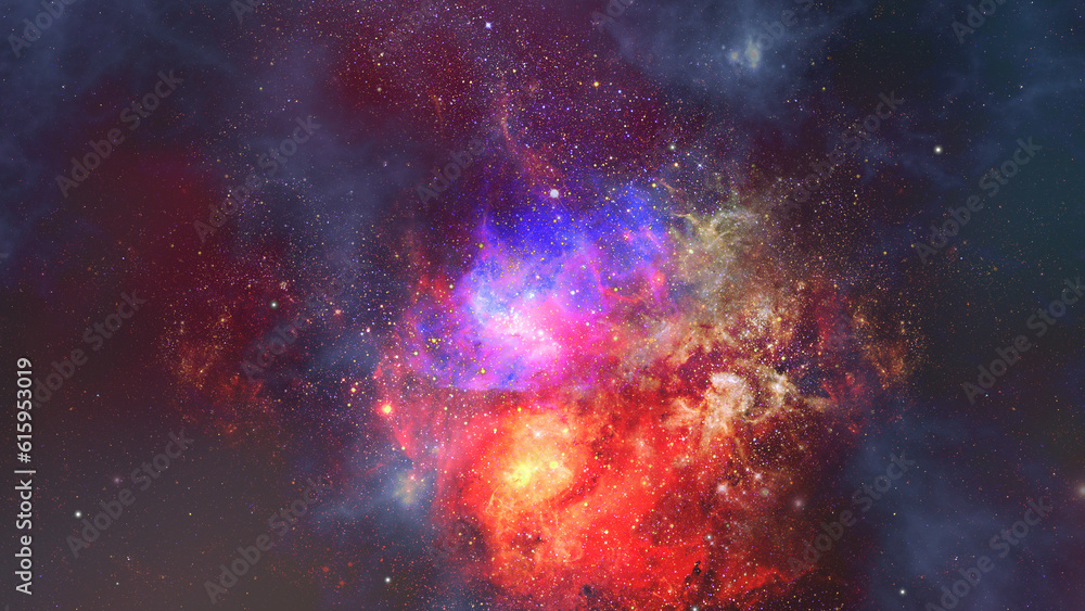 Poster nebula and galaxy in space. elements of this image furnished by nasa.