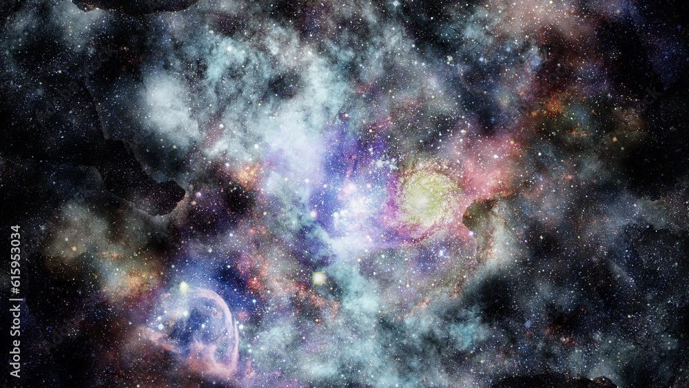 Poster image of the nebula in deep space. elements of this image furnished by nasa.