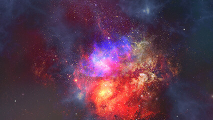 Obraz na płótnie Canvas Nebula and galaxy in space. Elements of this image furnished by NASA.