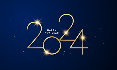 Fototapeta premium 2024 Happy New Year Background Design.