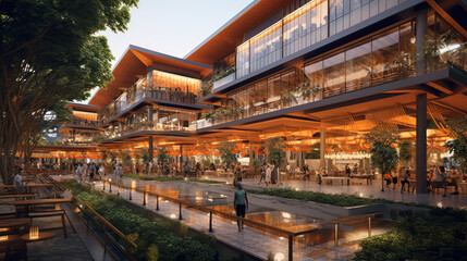 Obraz premium concept of Thai modern architecture market and department store