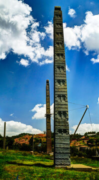 Tombstones aka Axum steles at Tigray, northern Ethiopia