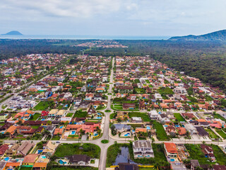 sky view city in forest 