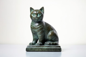 Obraz premium cat statue isolated created with Generative AI technology