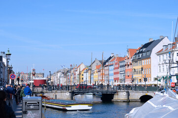 Fototapeta na wymiar Travel to Europe under spring,Nyhavn in the Copenhagen -Denmark