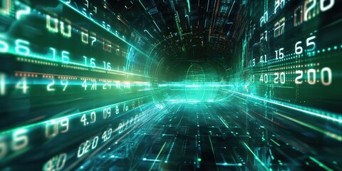 Digital computer coded numbers background