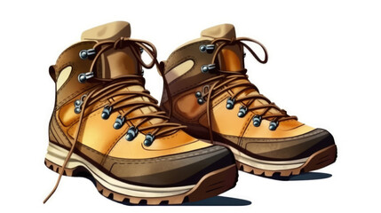 boots isolated on white created with Generative AI technology